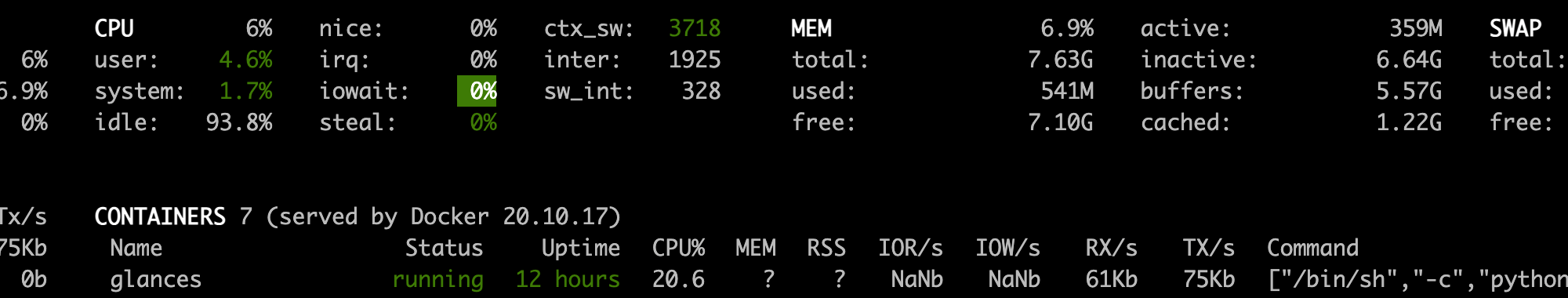 Glances (Monitoring)