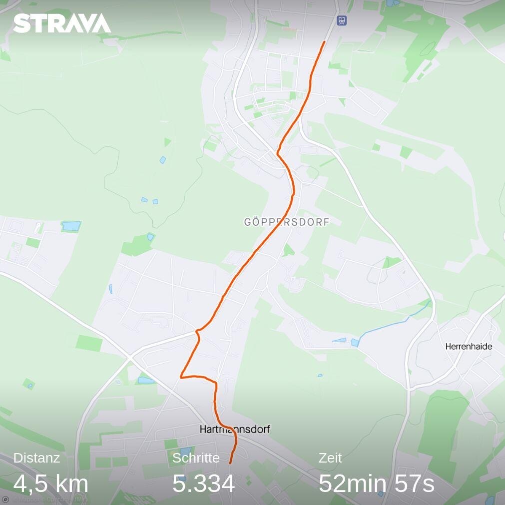 Von Burgstädt nach Hartmannsdorf (Strava)