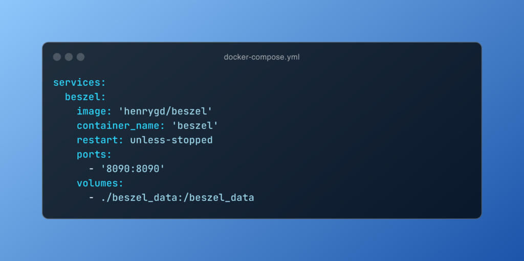 Beszel - server resource monitoring hub - docker-compose.yml