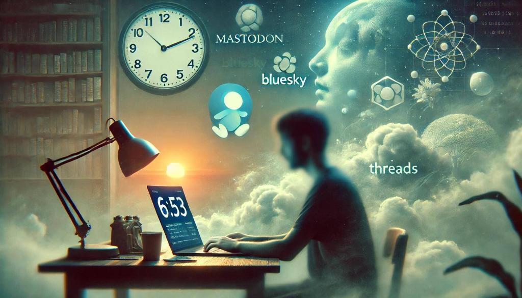 Social Media Test - Mastodon, Bluesky & Threads (Bild erstellt mit ChatGPT)