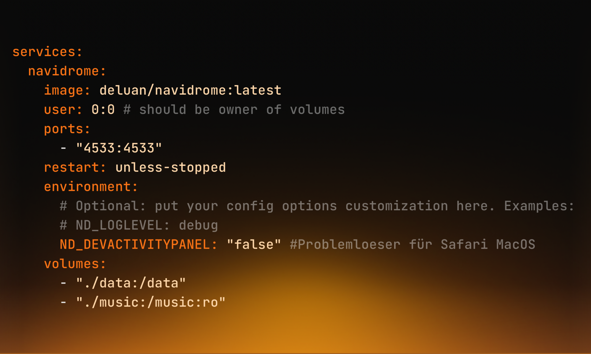 Navidrome docker-compose.yml